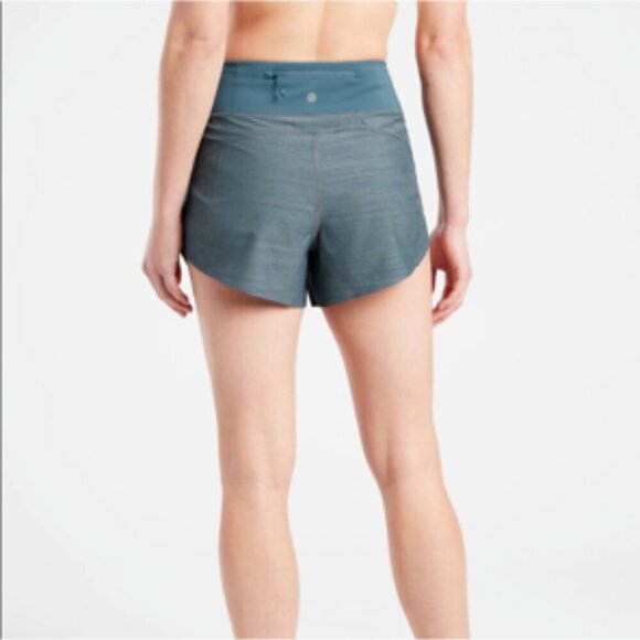 ATHLETA Run With It Textured 3.5in Teal Running Shorts XS - Picture 3 of 11